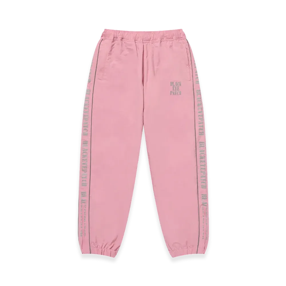 BlackEyePatch Reflective Stencil Logo Track Pants "Pink"