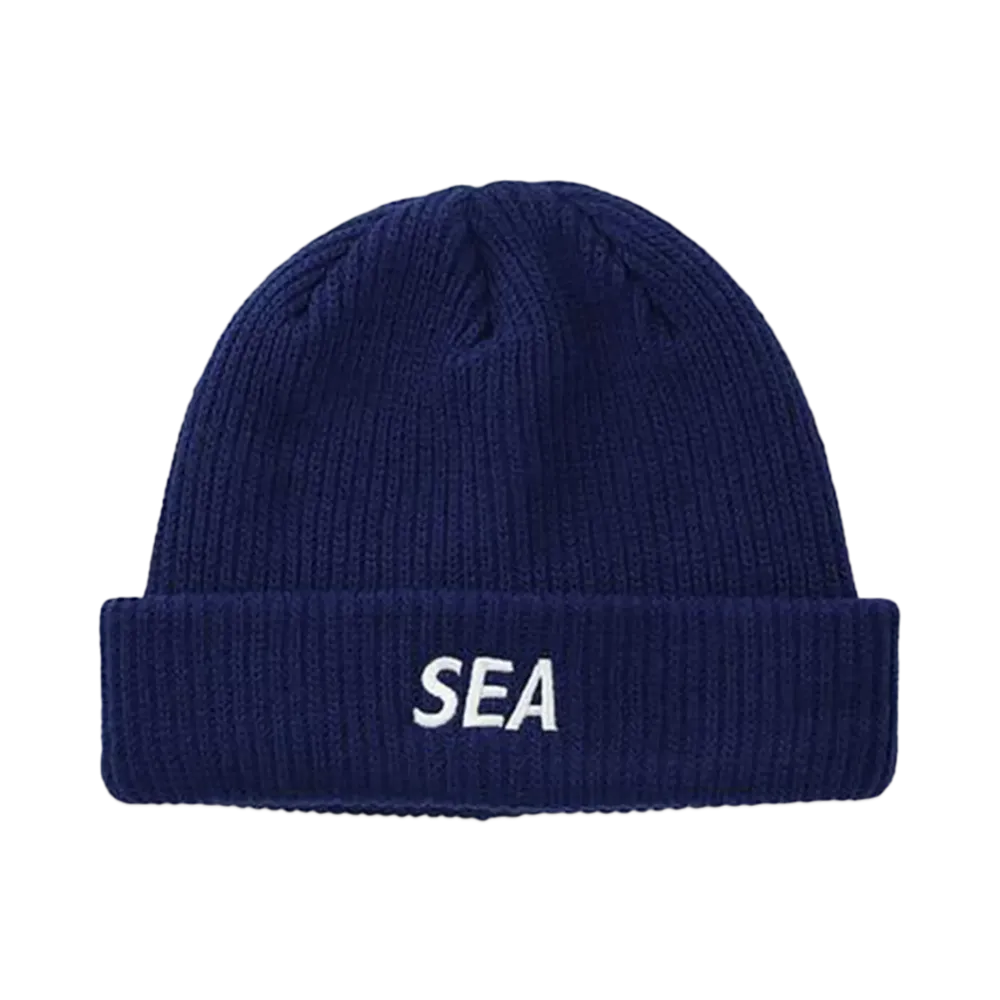 WIND AND SEA Logo Knit Cap "Blue"