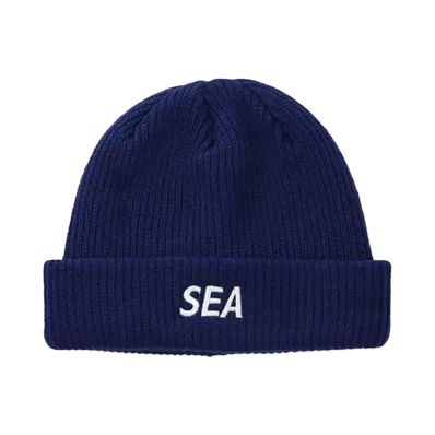 WIND AND SEA Logo Knit Cap "Blue"