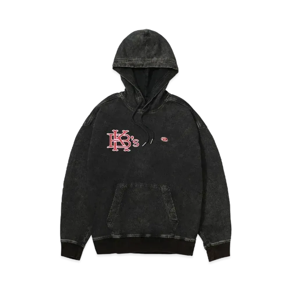 KEBOZ x DIESEL Exclusive D-Um-Rib Track Denim Hoodie "Black"