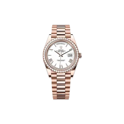 ROLEX Day-Date 40mm Everose Gold Diamond 228345RBR "White"
