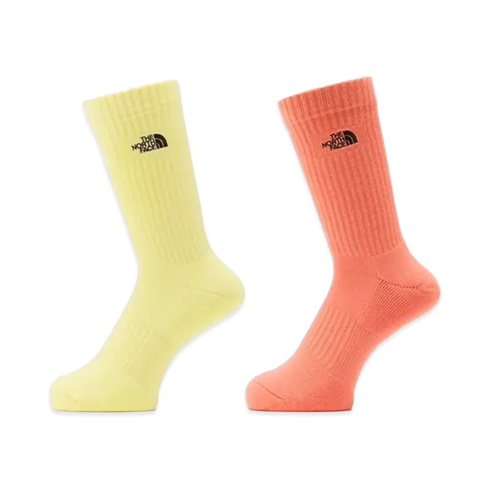 The North Face TNF Logo 2P Crew Unisex "TNF Lemon/Coral Crush"