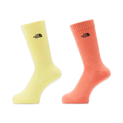 The North Face TNF Logo 2P Crew Unisex "TNF Lemon/Coral Crush"