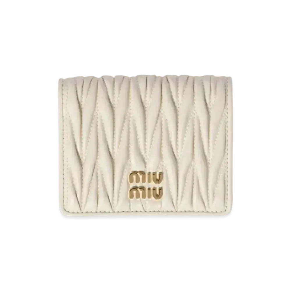 MIUMIU Small Matelasse Nappa Leather Wallet "White"