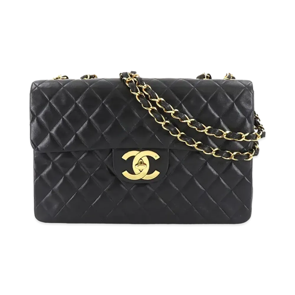 CHANEL Deca Matelasse 34 Chain Shoulder Bag Leather "Black"
