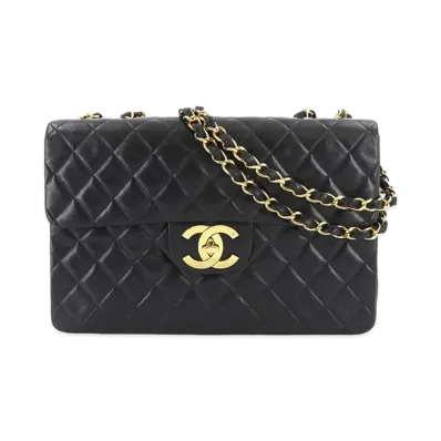 CHANEL Deca Matelasse 34 Chain Shoulder Bag Leather "Black"