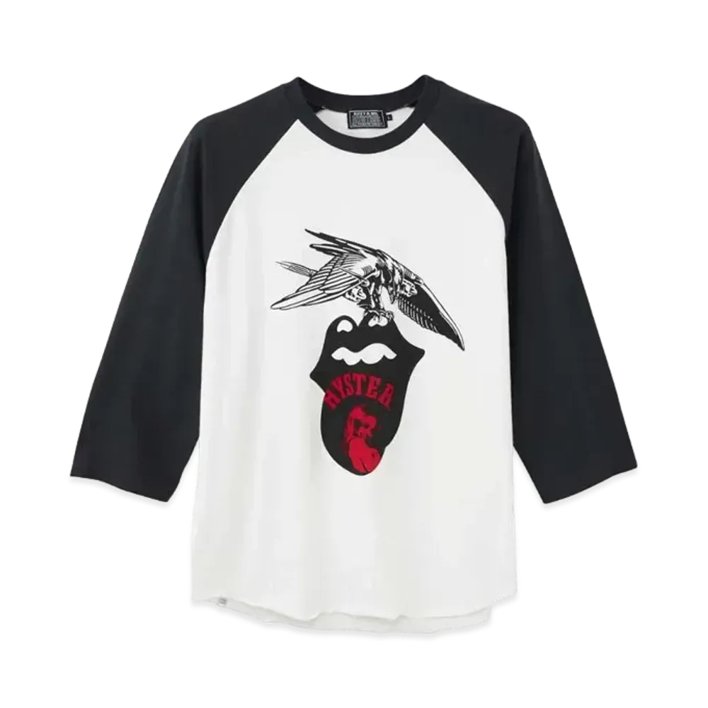 HYSTERIC GLAMOUR x THE ROLLING STONES STONES 1975 Three-quarter Sleeve Tee "Black"