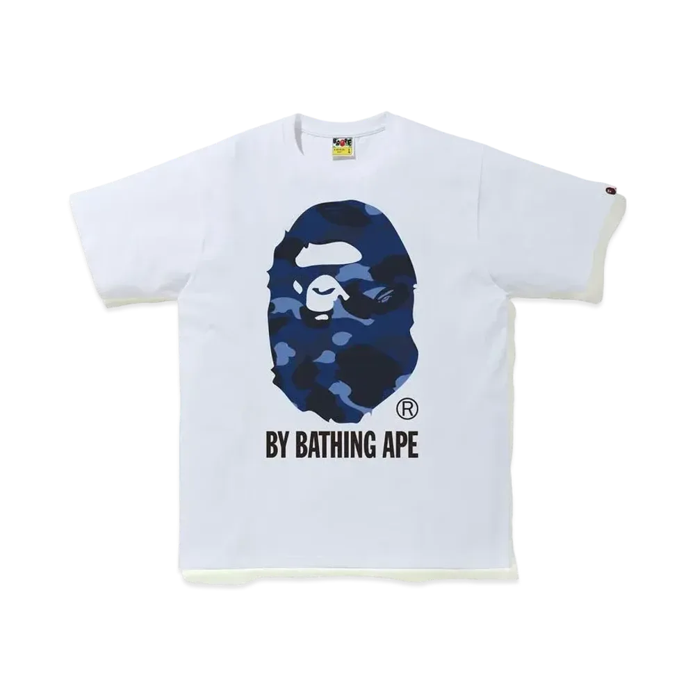 A BATHING APE COLOR CAMO BY BATHING APE TEE "White/Navy"