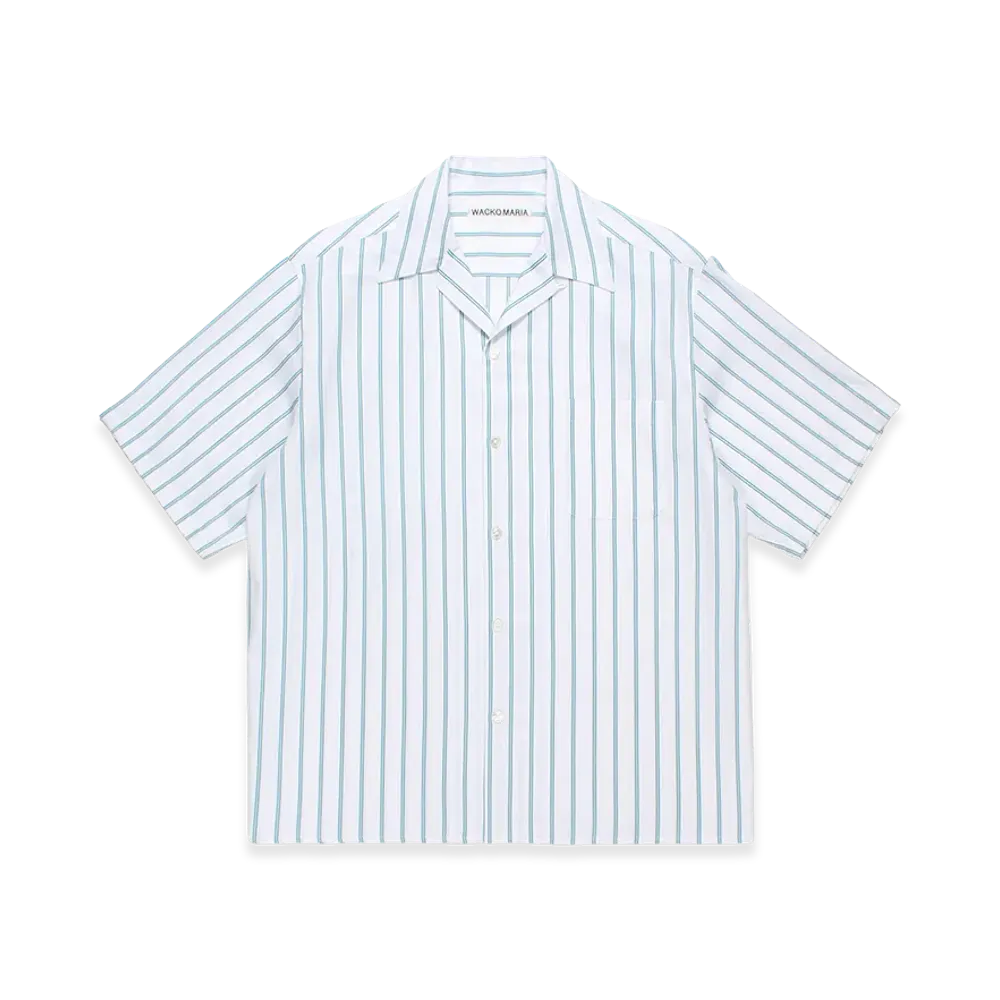 WACKO MARIA x Soktas Striped Open Collar Shirt "Green"