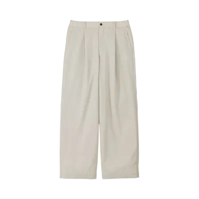 Graphpaper Techno Wool Nylon Wide Tapered Trousers "Beigh"