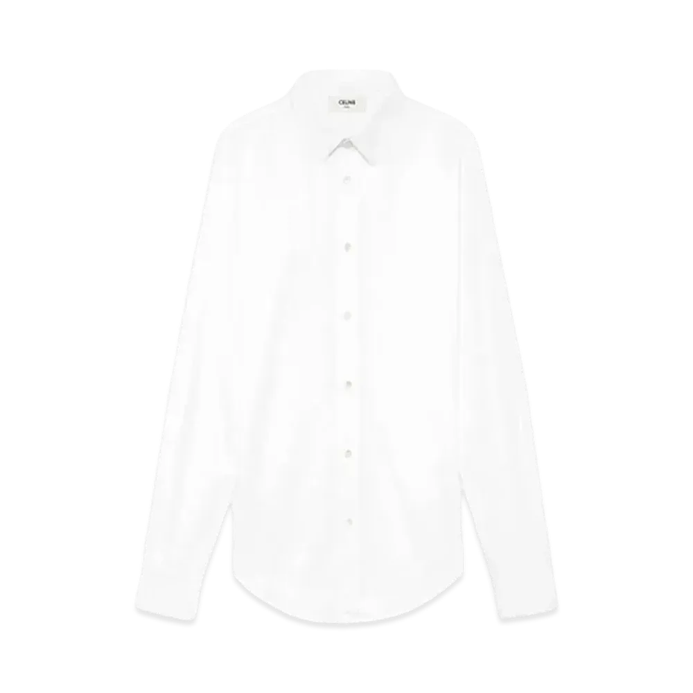 CELINE Skinny Shirt / Cotton Poplin "White"