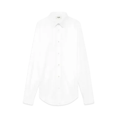 CELINE Skinny Shirt / Cotton Poplin "White"