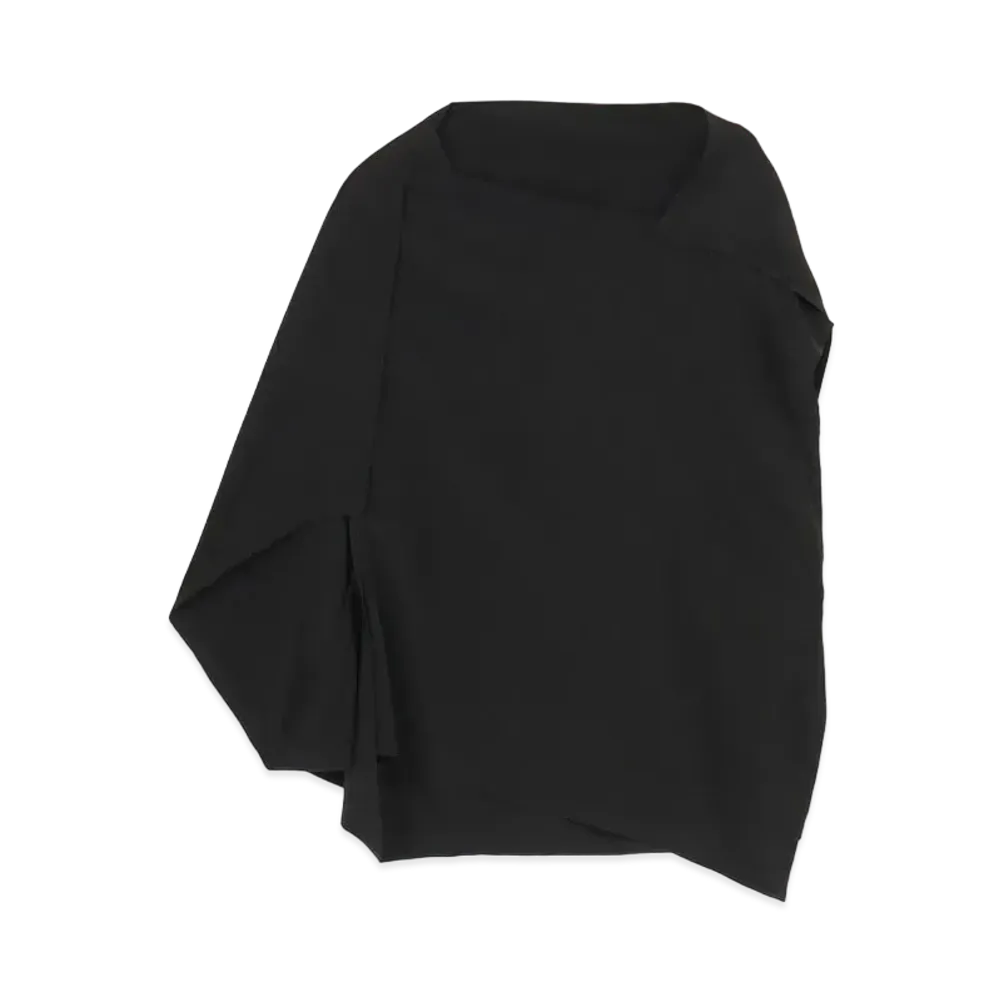 Yohji Yamamoto Y's TRIACETATE POLYESTER DE CHINE SQUARE BLOUSE "Black"