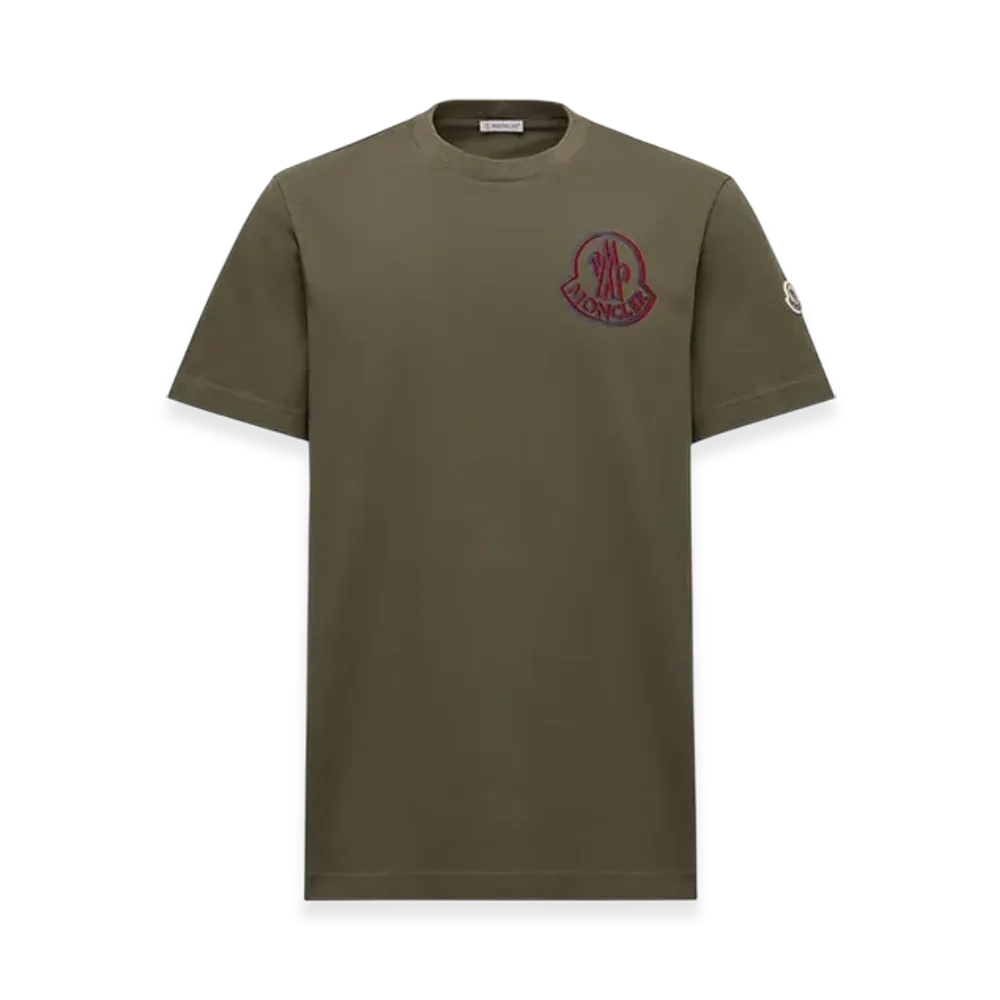 MONCLER Logo Cotton T-Shirt "Olive Green"