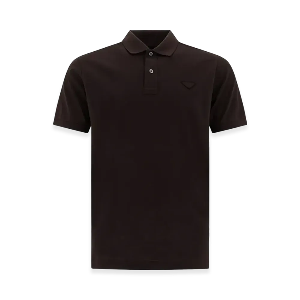 PRADA Cotten Polo Shirt "Ebony"