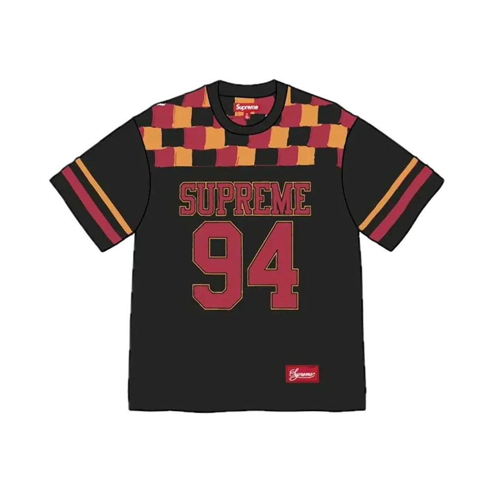 Supreme Patchwork Yoke Football Top "Black"