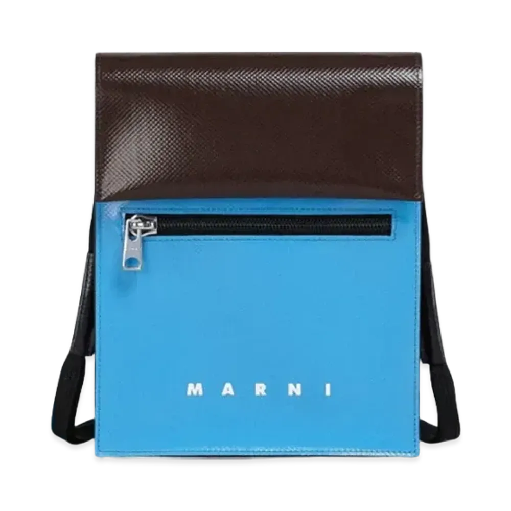 Marni Tribeca Messenger Bag "Azul/Coffee"