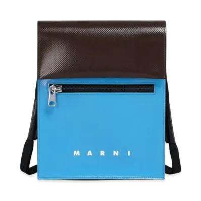 Marni Tribeca Messenger Bag "Azul/Coffee"
