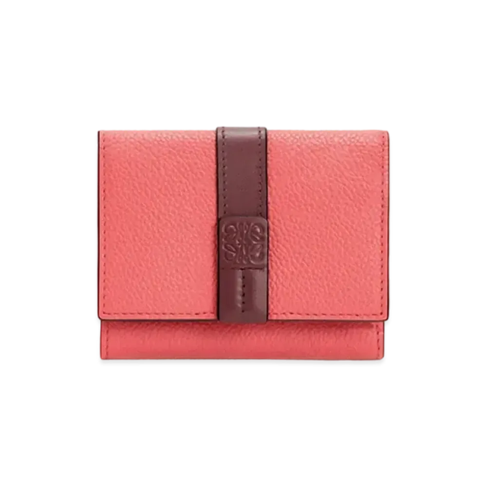 LOEWE Trifold Wallet In Soft Grained Calfskin "Poppy Pink"