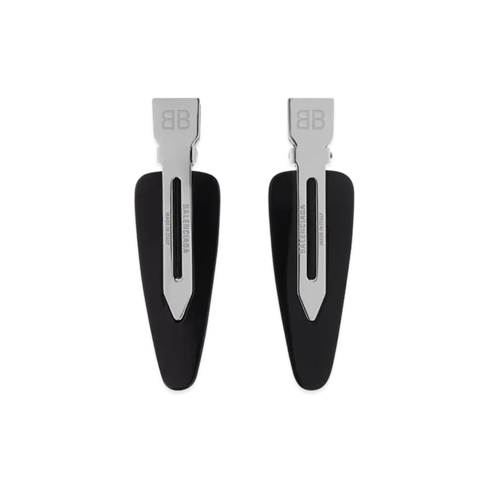 BALENCIAGA Salon BB Clip Set of 2 "Silver/Black"