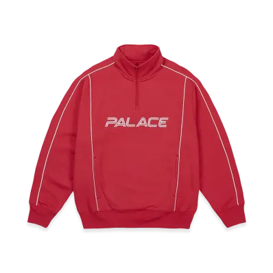 PALACE Piped 1/4 Zip "Racey Red"