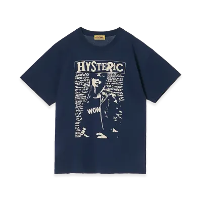 HYSTERIC GLAMOUR Women's Wow Girl Oversized Tee "Other Navy"