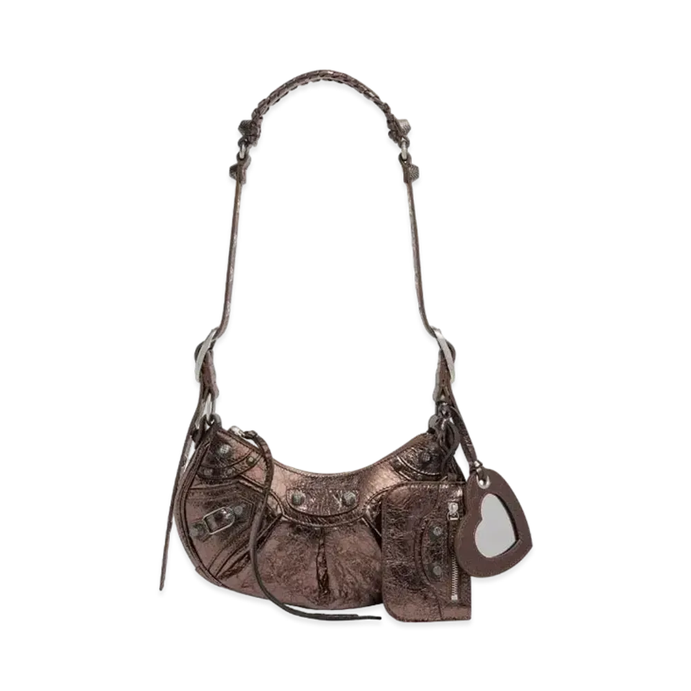 BALENCIAGA Le Cagole XS Shoulder Bag Metalized "Bronze"