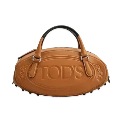 TOD'S Leather Boston Bag Mini "Brown"