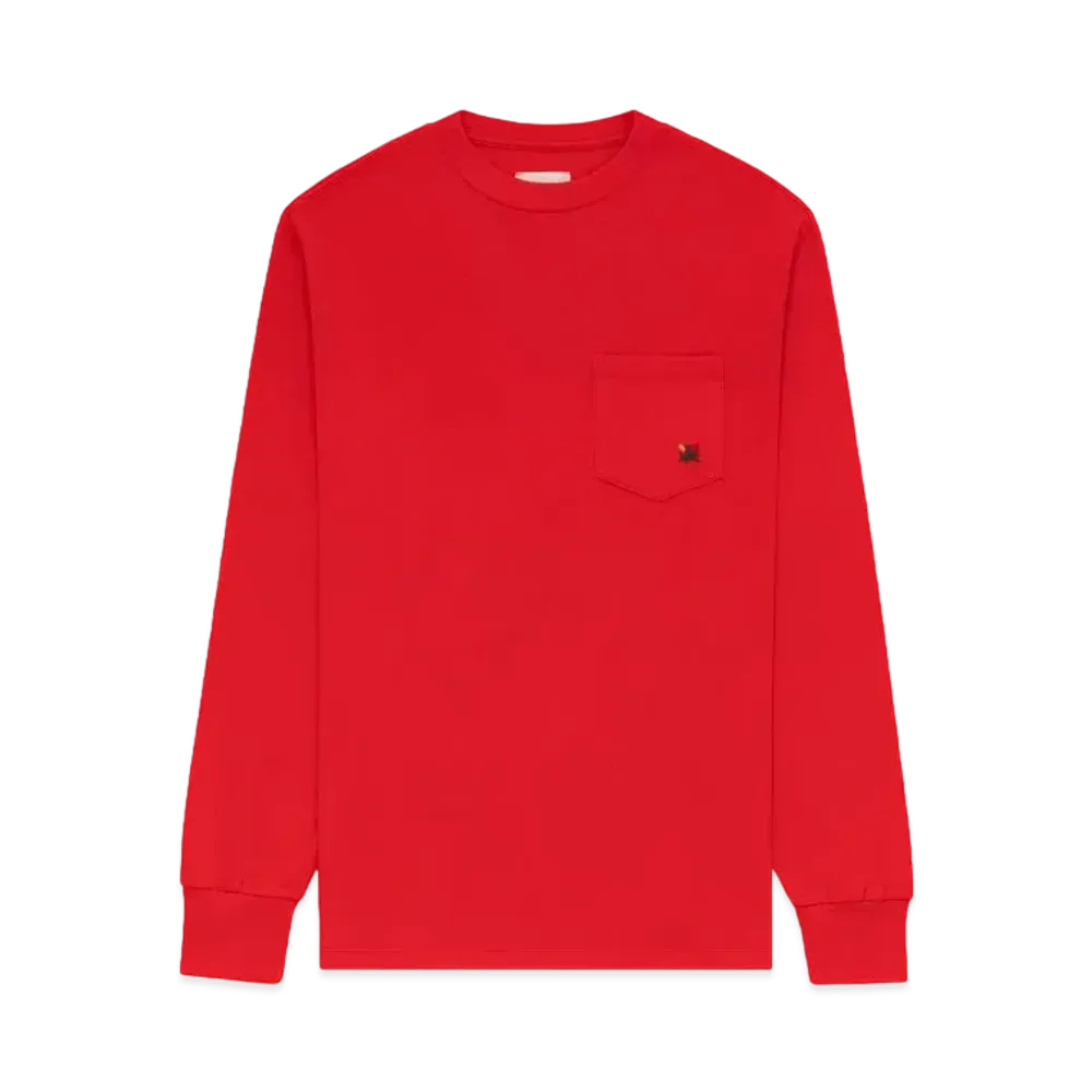 Aime Leon Dore Long-Sleeve Crest Pocket Tee "True Red"