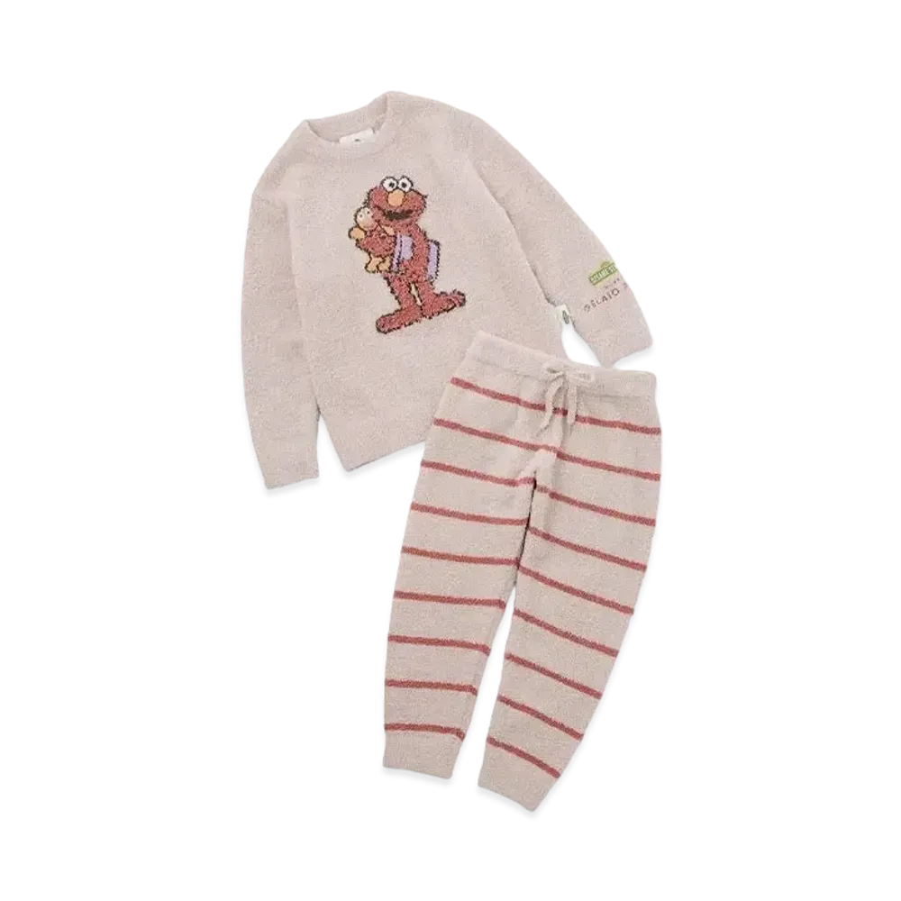 GELATO PIQUE x Sesame Street Motif Jacquard Pullover & Long Pants Set (Kids) "Pink"