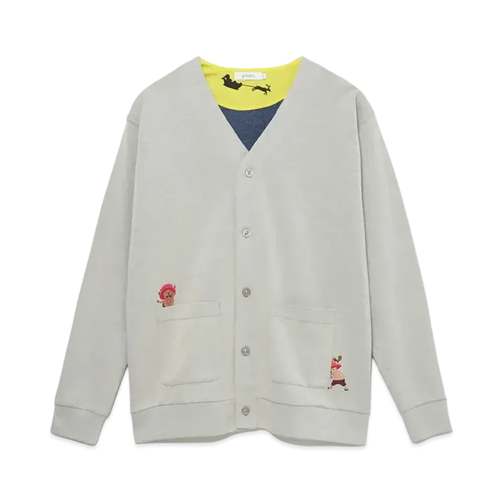 graniph x ONE PIECE Blue Nosed Reindeer Double Face Cardigan "Beige"