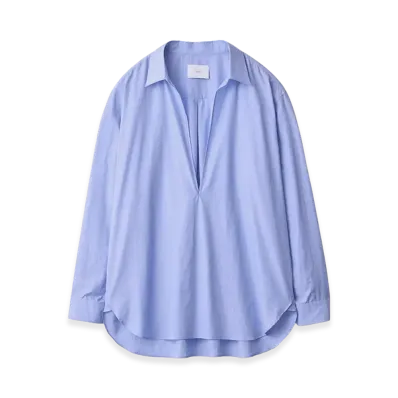 ssstein Smooth Cotton Oversized Skipper Shirt "Blue"