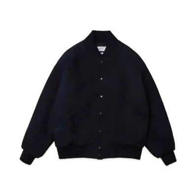 everyone x A.PRESSE Suede Award Jacket "Navy"