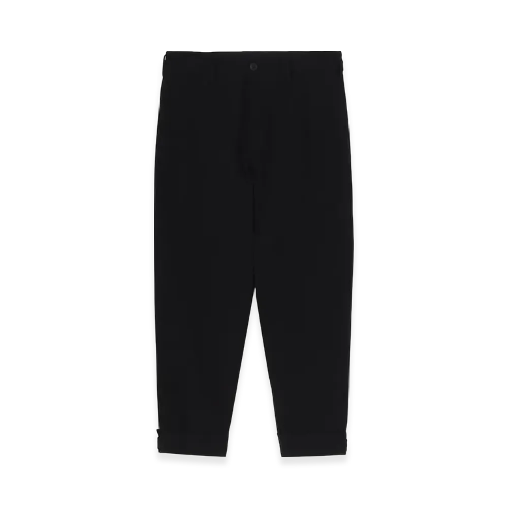 Yohji Yamamoto POUR HOMME C/L Uneven Thread Canvas Tab Detail Slim Pants "Black"