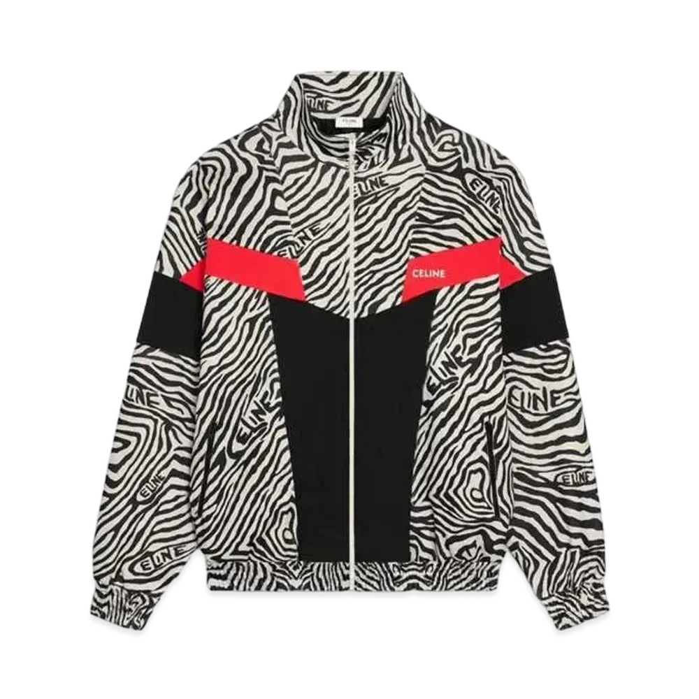 CELINE Tracksuit Jacket In Double Face Jersey "Zebra/Black/Red"