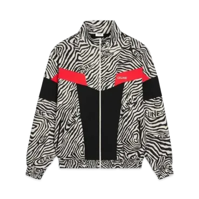 CELINE Tracksuit Jacket In Double Face Jersey "Zebra/Black/Red"