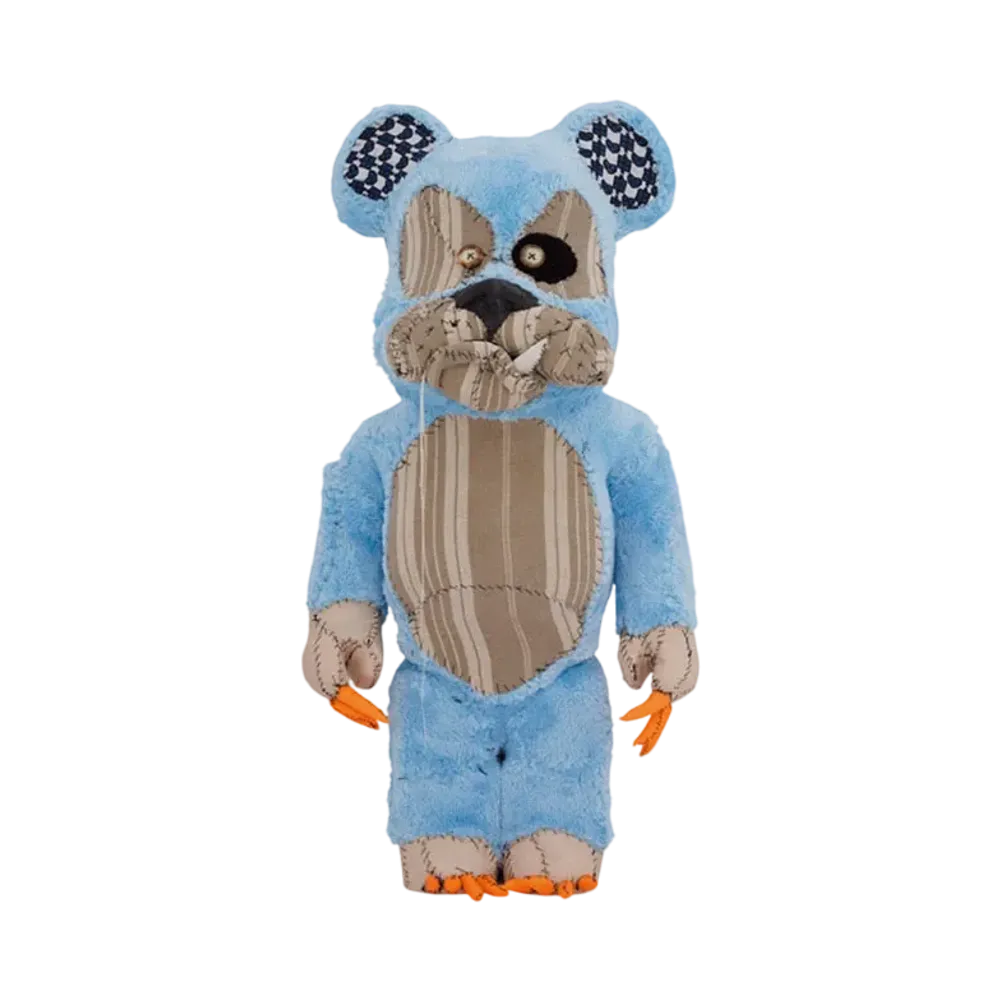 MEDICOM TOY "BEARBRICK" -Anne Valerie Dupond ONE OF KIND- Blue Bulldog 1000%