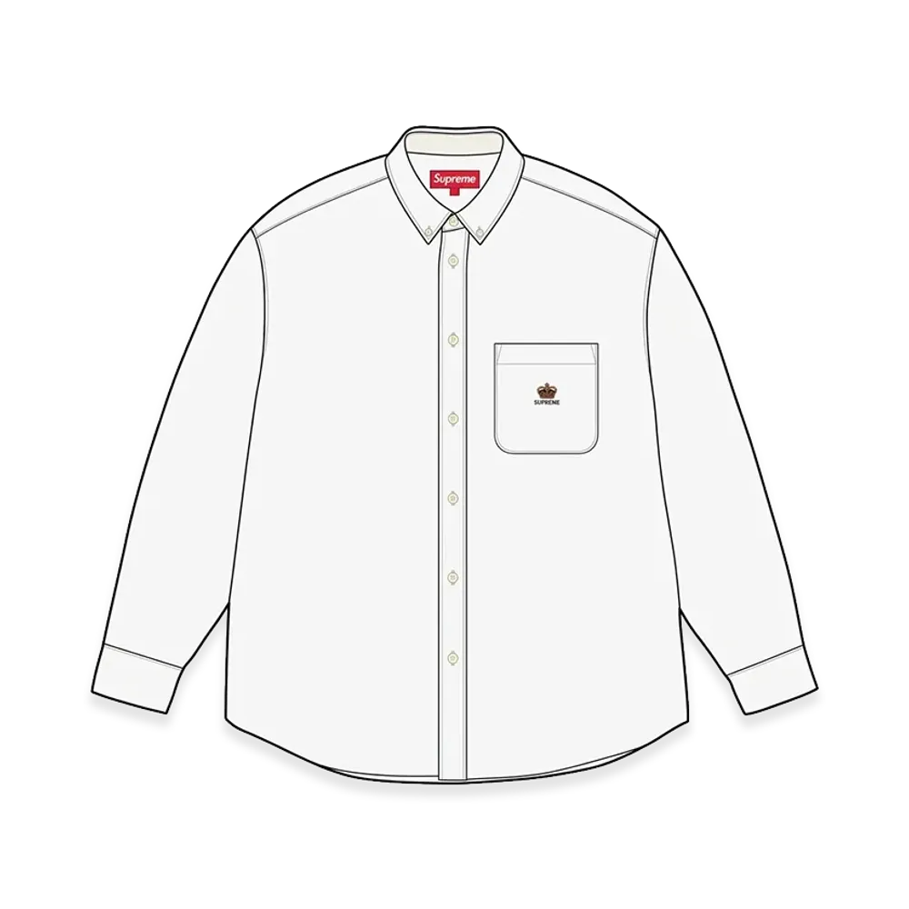 Supreme Loose Fit Flannel Oxford Shirt "White" (26FW)