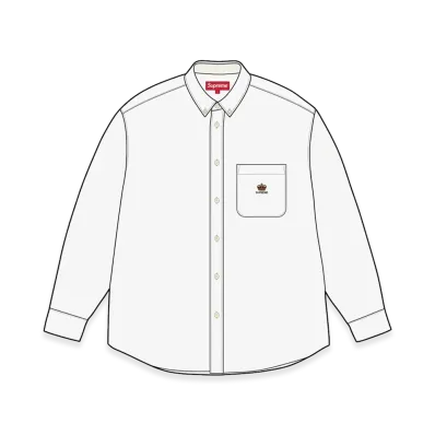 Supreme Loose Fit Flannel Oxford Shirt "White" (26FW)