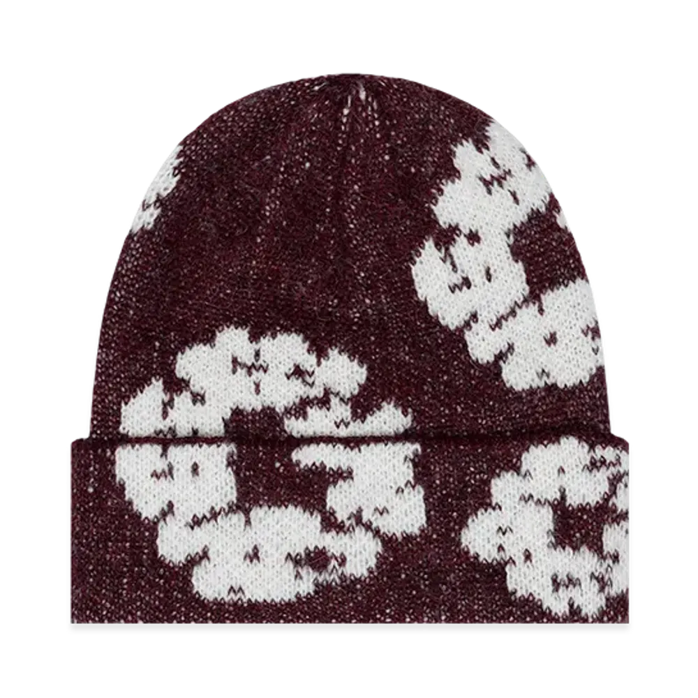 DENIM TEARS Cotton Wreath Beanie "Maroon"