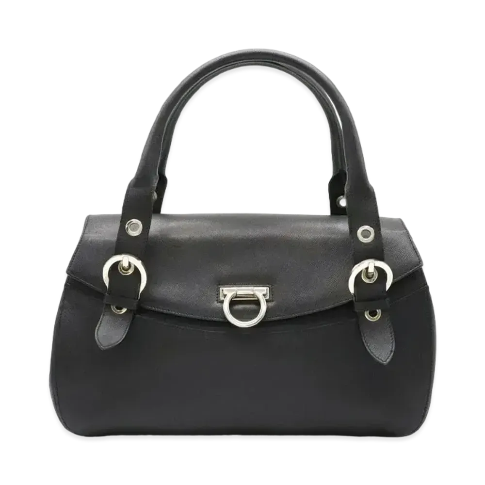 Salvatore Ferragamo Gancini Handle Bag "Black"