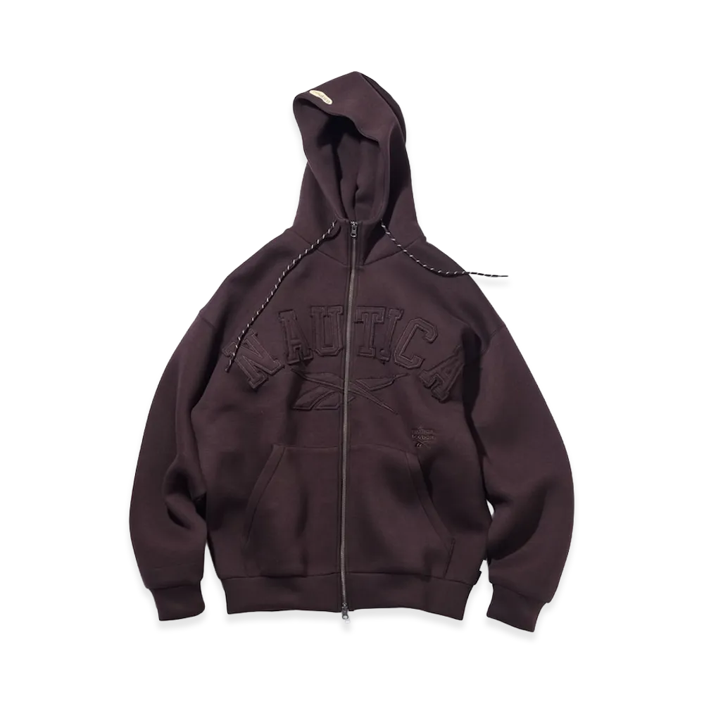 Reebok x NAUTICA Dual Name Arch Logo Spacer Zip-Up Sweat Hoodie Zip Hoodie "Brown"
