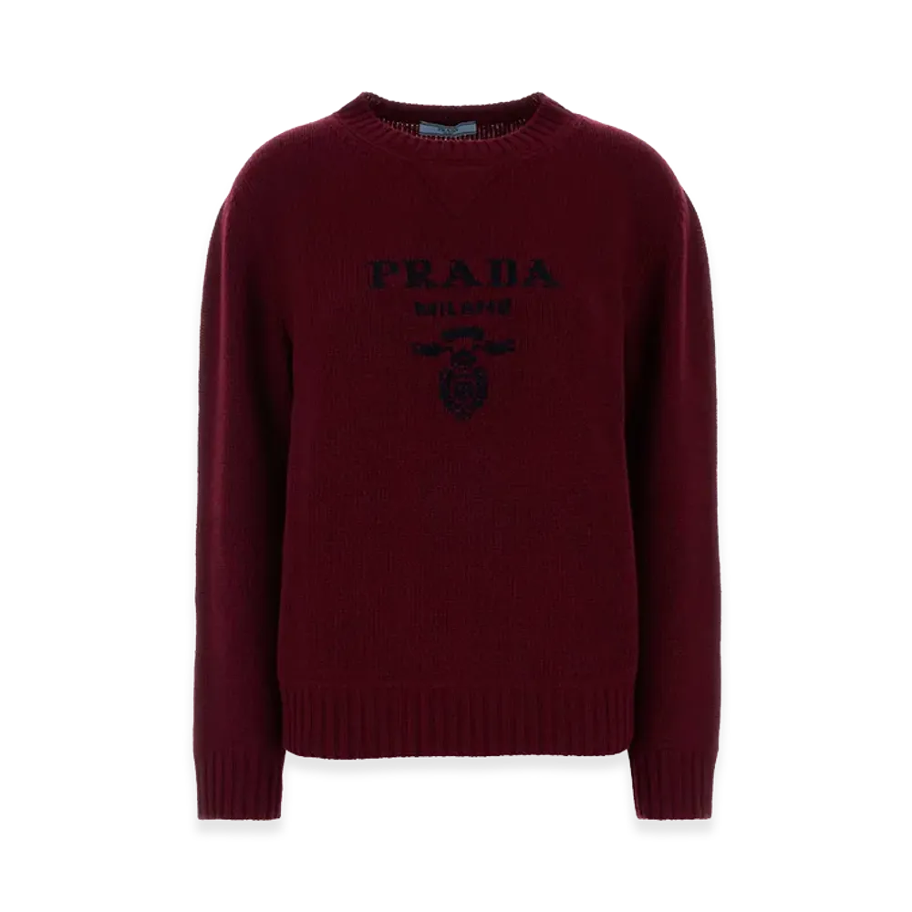 PRADA Wonen's Wool Blend Sweater "Bordeaux"