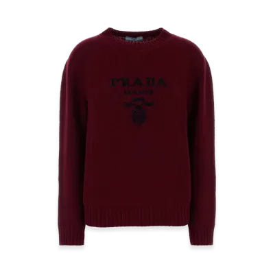 PRADA Wonen's Wool Blend Sweater "Bordeaux"