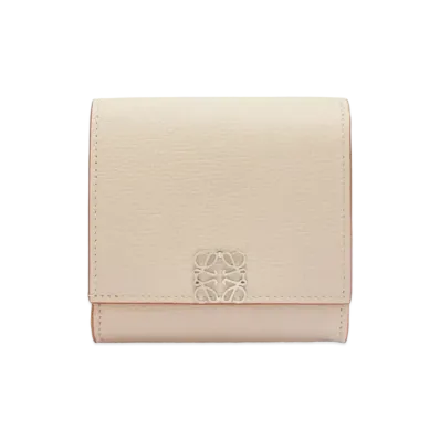 LOEWE Anagram Compact Flap Wallet Peble Grain Calf "Light Ghost"