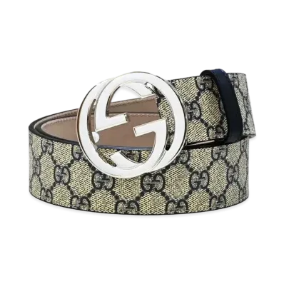 GUCCI GG Supreme Belt G Buckle "Navy"
