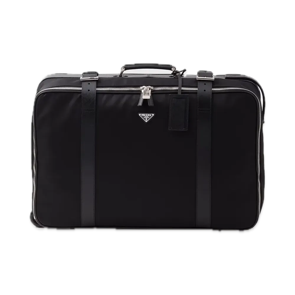 PRADA Re-Nylon x Saffiano Leather Suitcase "Black"
