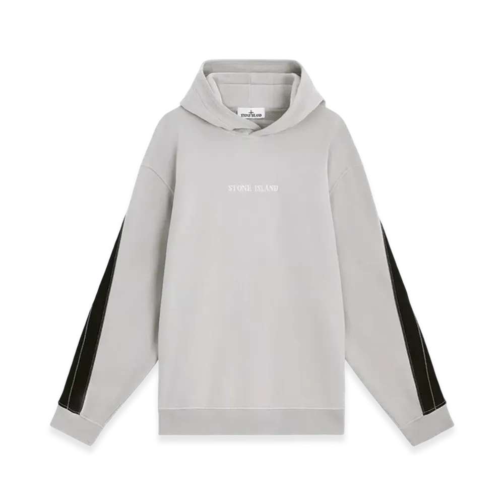 Stone Island 61720 Brushed Organic Cotton Fleece Oversized Fit Hooded Sweatshirt - 24FW "Grey"