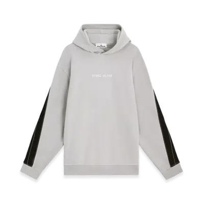 Stone Island 61720 Brushed Organic Cotton Fleece Oversized Fit Hooded Sweatshirt - 24FW "Grey"