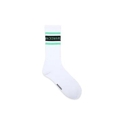 WACKO MARIA Logo Jacquard Socks "White/Green"